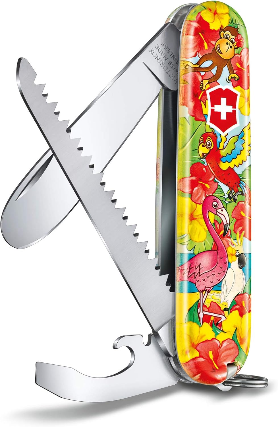 Victorinox Swiss Army Knife, My First Victorinox Animal Edition, Multitool, Swiss Army Knife with 9 Functions, Blade without Point, Screwdriver