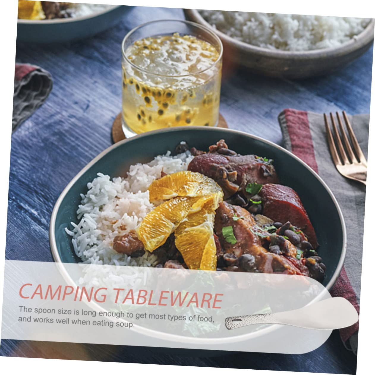 Abaodam 2 Stück Outdoor Camping Titanium Löffel Robuster und Leichter Campingbesteck für Reisen Picknick und Outdoor Aktivitäten Langlebigem zu Reinigen und Korrosionsbeständig für Camper