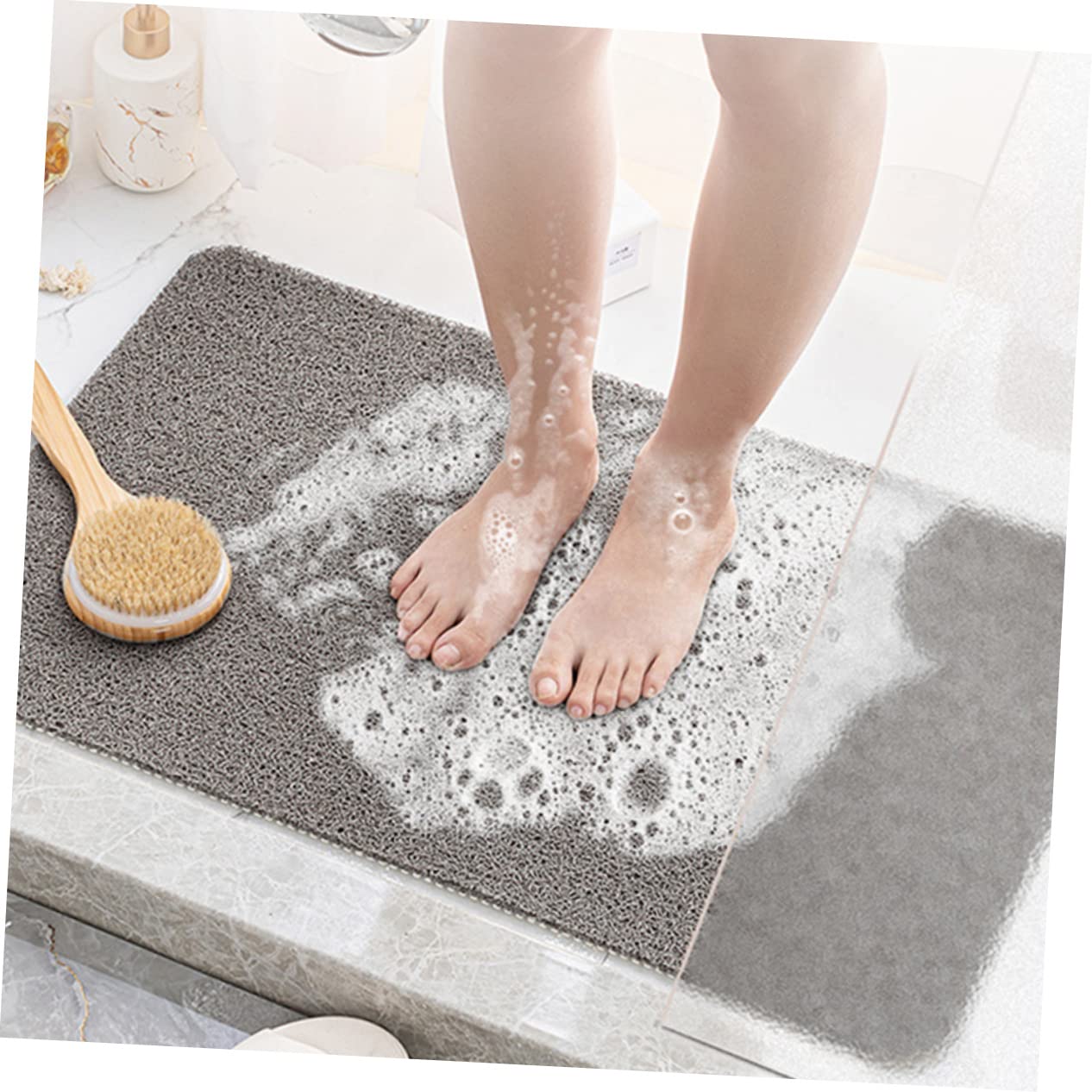 PRETYZOOM Alfombra Diseño Lavable a Baño de Antideslizante de PVC Máquina Simple para Ducha Baño Interior
