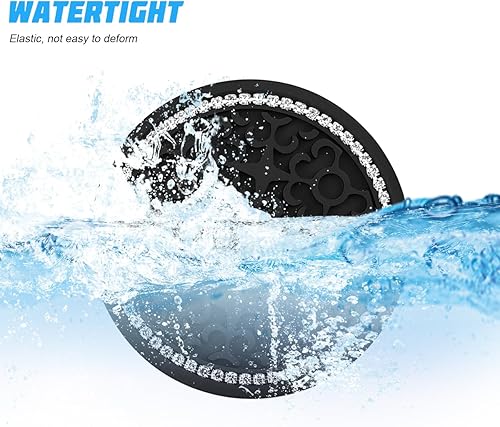 Miniatura 3 de Portavasos para automóvil, 4 unidades, 2.75 pulgadas, con diamantes de imitación, de silicona, para bebidas, antideslizantes, para interior de