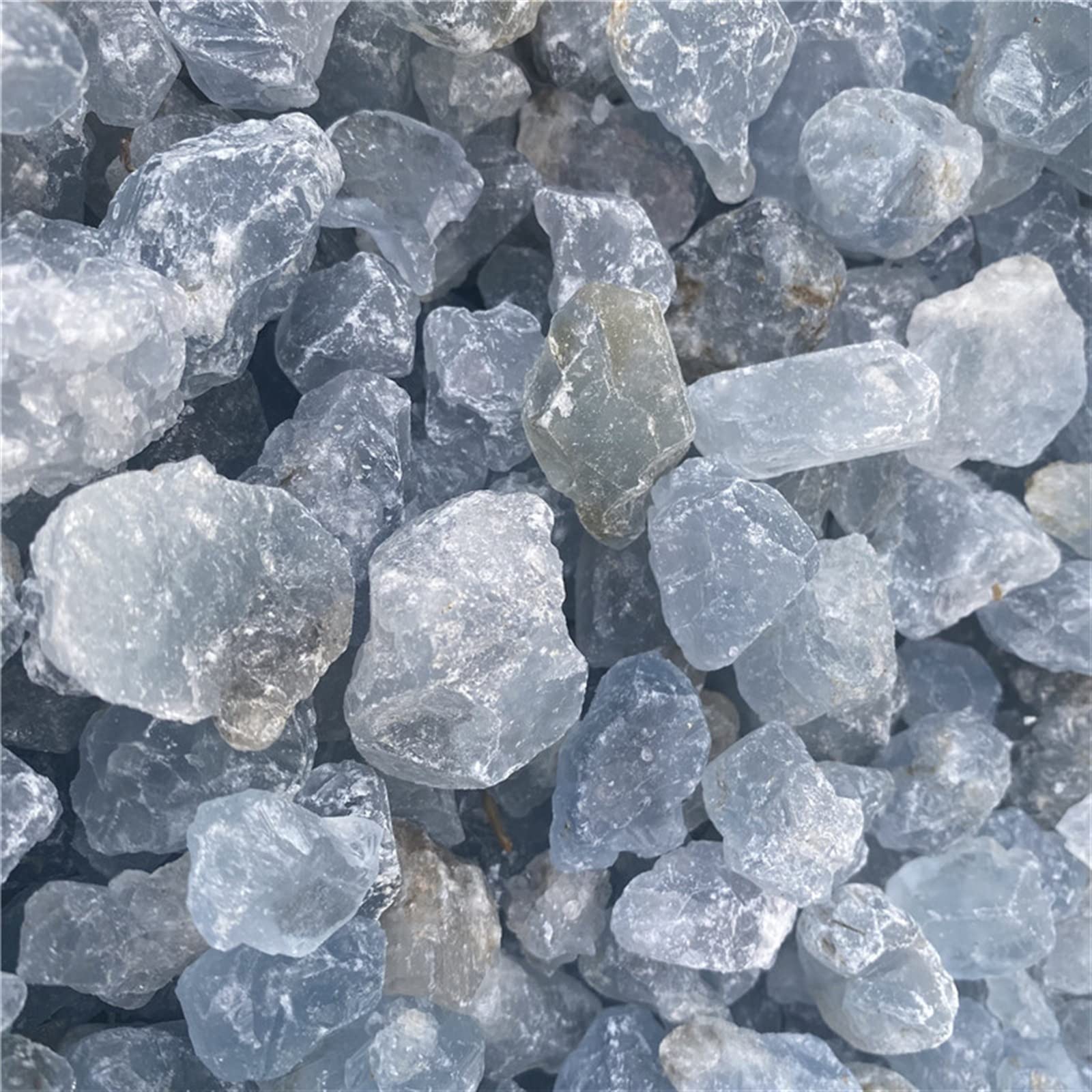 Espécimen de Grava de Piedra Irregular de celestita Azul de Cristal Natural de 500g Adecuado for Manualidades de decoración del hogar de Acuario Inicio Colecciones