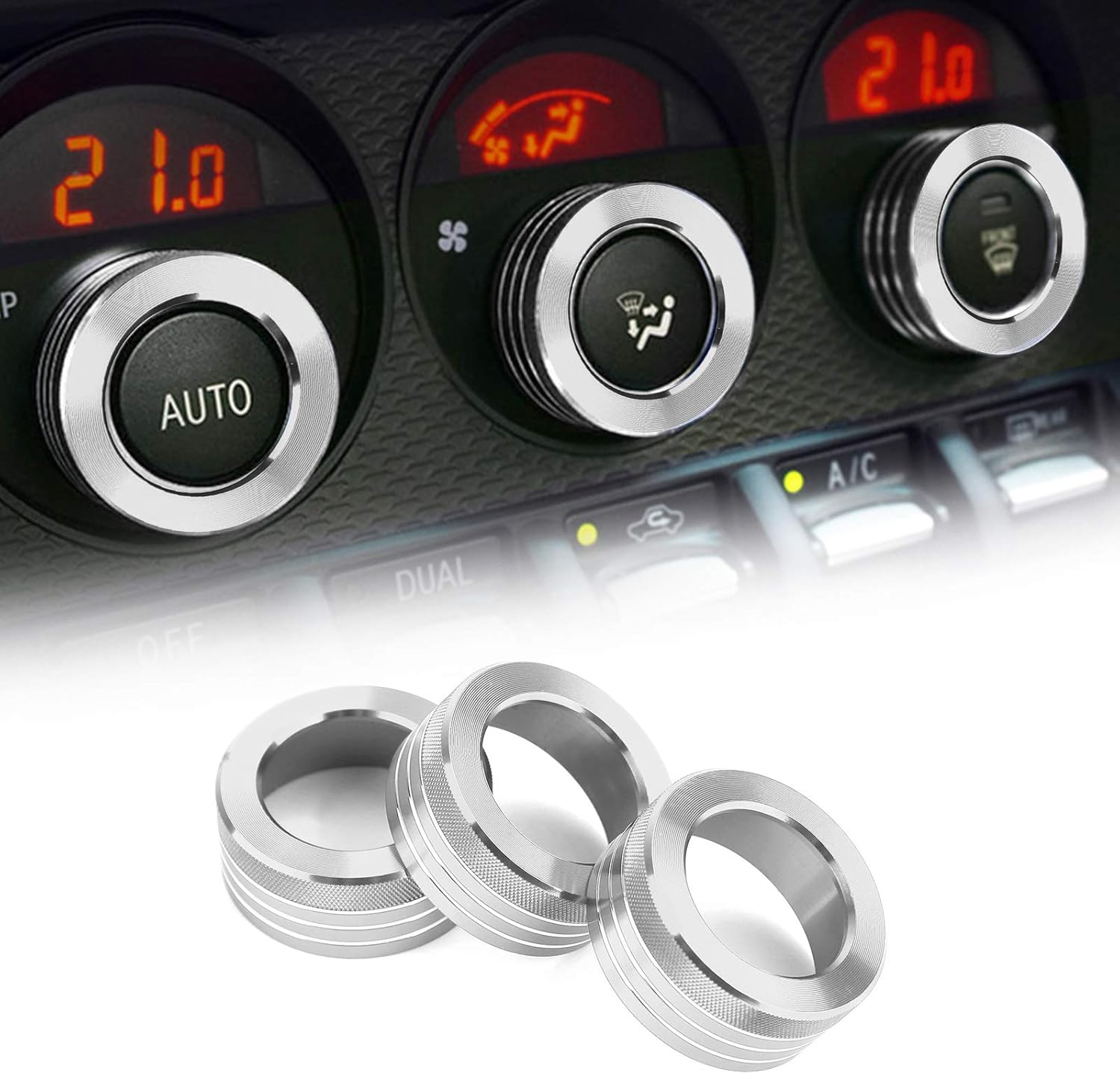 Bruce Amp Shark カー エアコン スイッチ ノブ リング Ac Toyota Brz シルバー 86 カバー 自動車用 用 卸直営 スイッチカバー