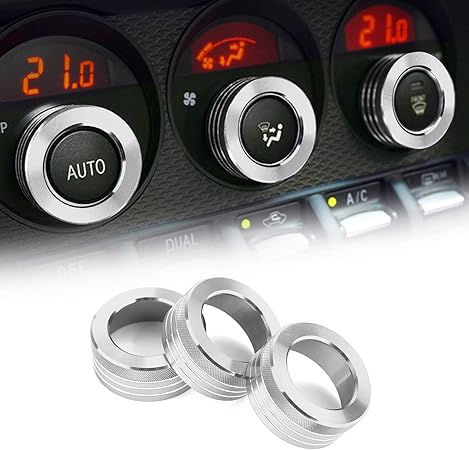 Amazon Bruce Shark カー エアコン スイッチ ノブ リング Ac ノブ カバー Brz Toyota 86 用 自動車用 シルバー スイッチカバー インテリアパネル 車 バイク