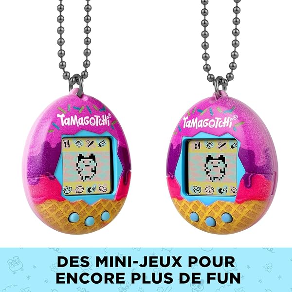 Bandai – Tamagotchi Original – Icecream – Animal interactif avec écran LCD en Français, 3 Boutons et Mini-Jeux – Idée Cadeau Jeu Animal virtuel – Jouet Enfant 8 Ans et + – 42922 - 5