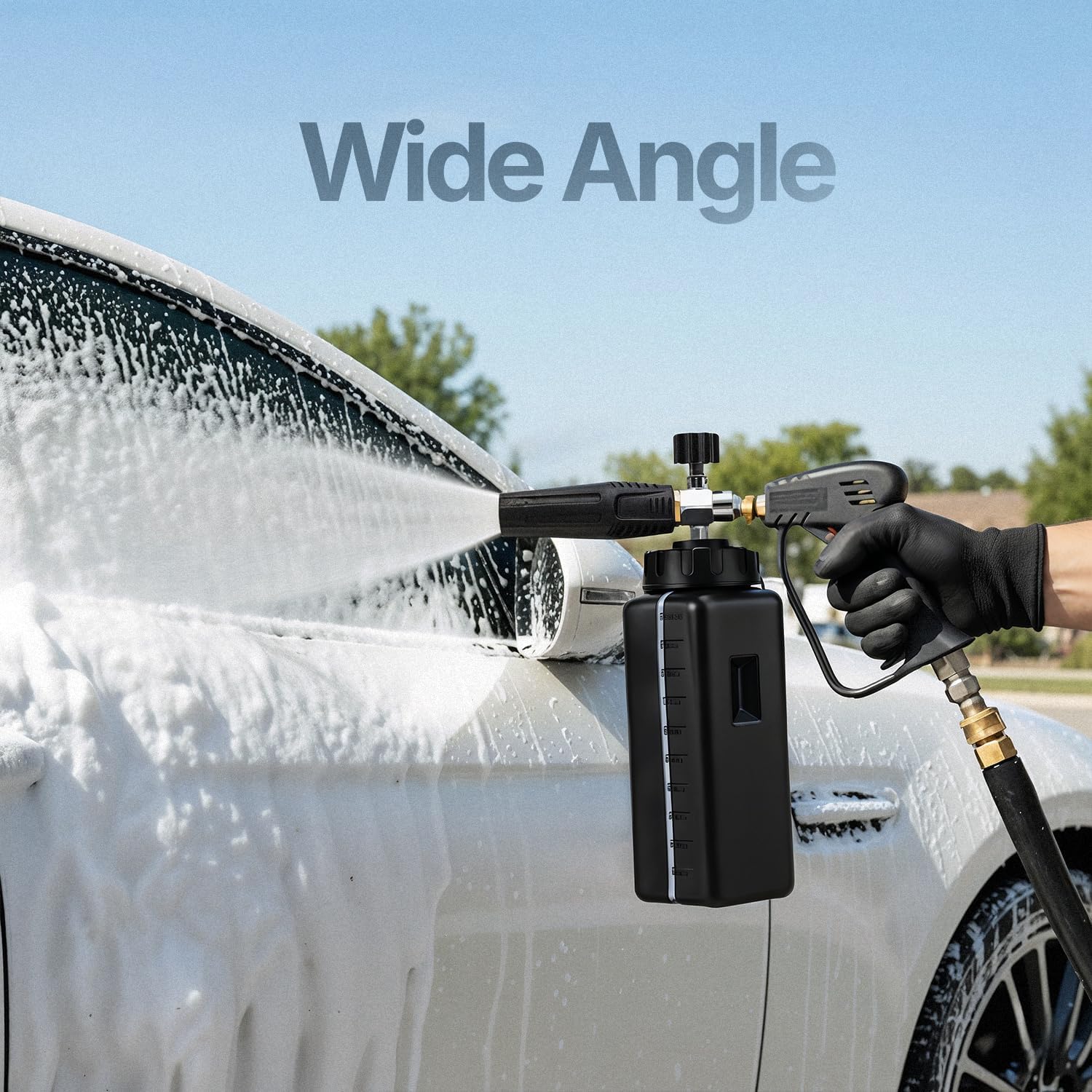 Foam Cannon for Pressure Washer 1.1mm Orifice for Thick Snow Foam Lance | High Performance 1/4'' Quick Connector Adjustable Pressure Washer Soap Attachment Foamer Car Detailing Soap Cannon Wide Mouth