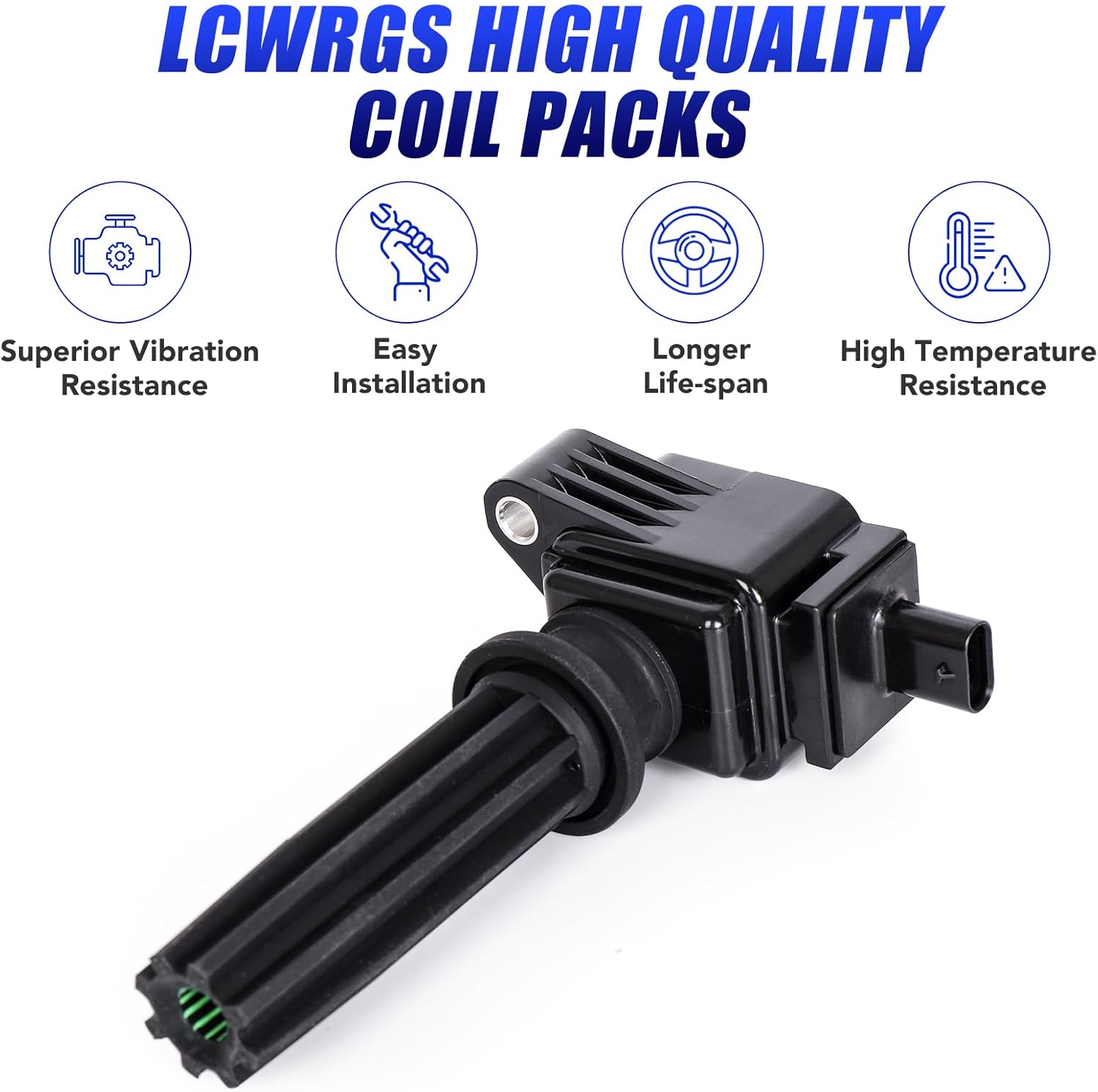 Set of 4 Ignition Coil Pack and Iridium Spark Plugs Fits for 2.0 L4 Ford Focus Edge Escape Fusion Lincoln MKC MKT MKZ 2012 2013 2014 2015 2016 2017 2018 2019 Coils Spark Plugs UF670 DG546