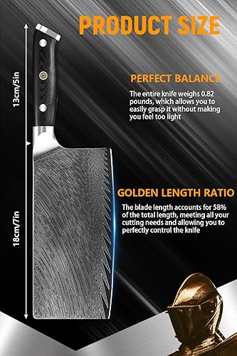Miniatura 6 de Cuchillo de carnicero de 7 pulgadas, cuchillo de carnicero de 73 capas, cuchillo chino de acero AUS-10, cuchillo de carnicero - Cuchillo de
