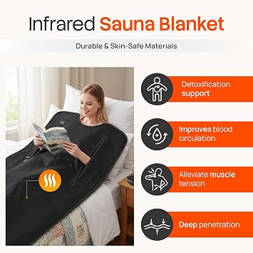 Infrared Sauna Blanket for Home Use, Portable Sauna with Far Infrared Therapy for Detox, Relaxation, Weight Loss & Recovery, 35–80°C Heat, Waterproof Oxford Fabric with Sauna Wrap & Travel Bag