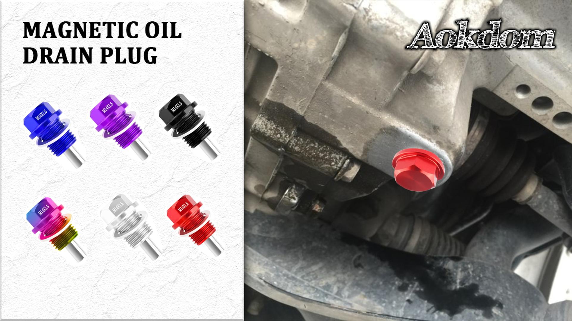 M12x1.75 Oil Plug JNNJ , Stainless Steel Sump Drain Nut Bolt, With Copper Crush Washer, Stainless Steel Oil Plug Replacement Universal For Most Cars Motorcycle(M12x1.25 Magnetic Oil Drain Plug