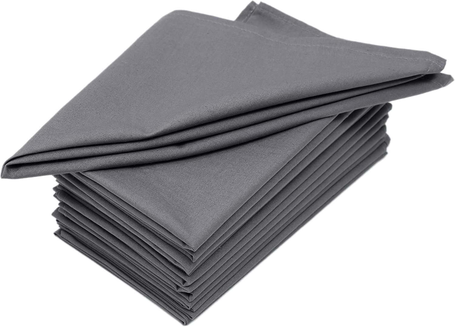 Cloth Napkins Set of 12 (18x18 Inches or 46x46 CM) 100% Cotton Everyday Use Premium Quality Cloth Napkins Festive Holiday Table Décor for Christmas Parties & Dining/Table Napkins-Grey-The Home Talk - Image 3