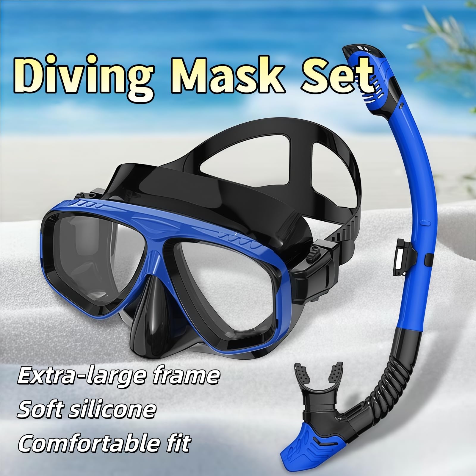 Zestaw do snorkelingu dla dorosłych, siła widzenia 0-800 dioptrii do wyboru, maska do pływania, sucha pokrywka, zestaw do snorkelingu, ochrona przed zaparowaniem, szeroki kąt, ochrona przed