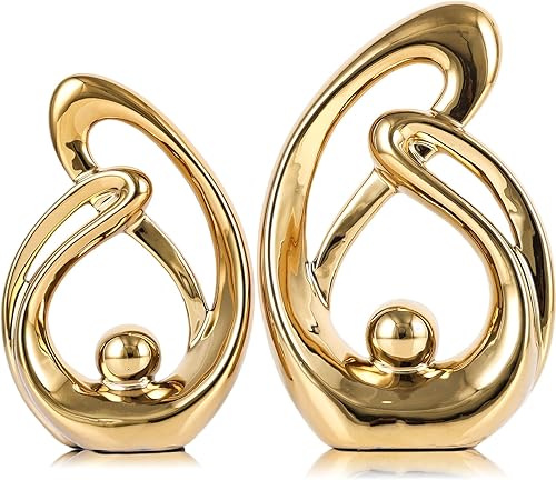 Miniatura 10 de XMGZQ Acento de Decoración para el Hogar, Decoraciones de Estantería de Arte de Porcelana de Mediados de Siglo, Centros de Mesa Dorados para Mesas,