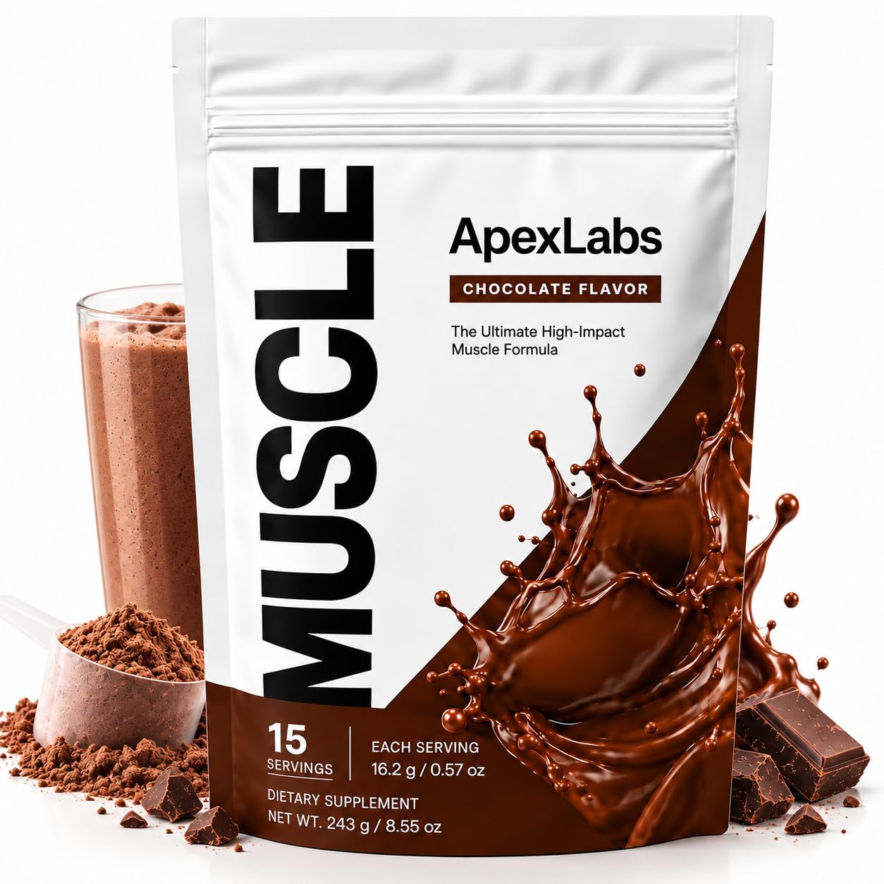 Protein Powder, Apex Labs Protein Powder, Chocolate Taste You Can TakePre/Post Workout or with Meals(1PCS)