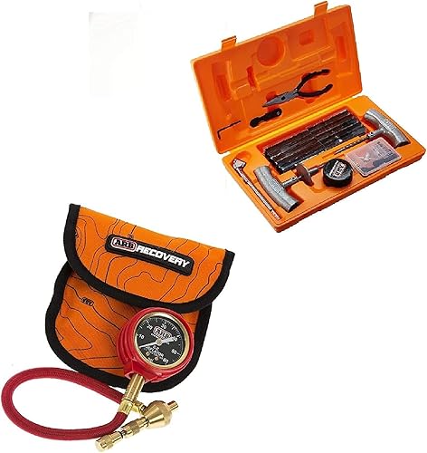 ARB ARB505 E-Z Kit de medidor de deflador de presión de neumáticos con kit de reparación de neumáticos ARB 10000011 Speedy Seal