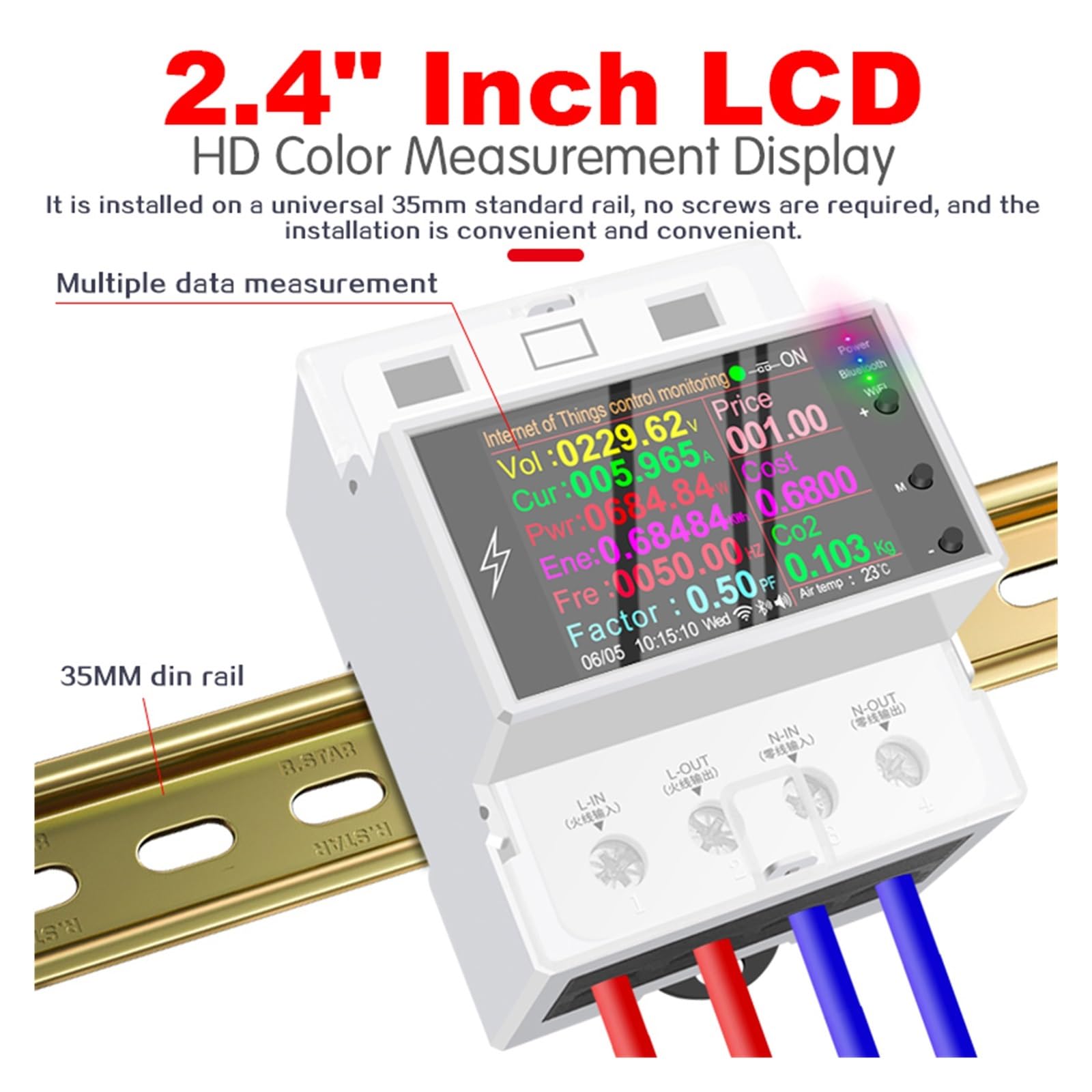 Tuya App DIN Rail WiFi 100A Smart Energy Power Meter Consumo KWh Meter Wattmeter Temporizador con Relé De Protección Monitoreo del Consumo de energía