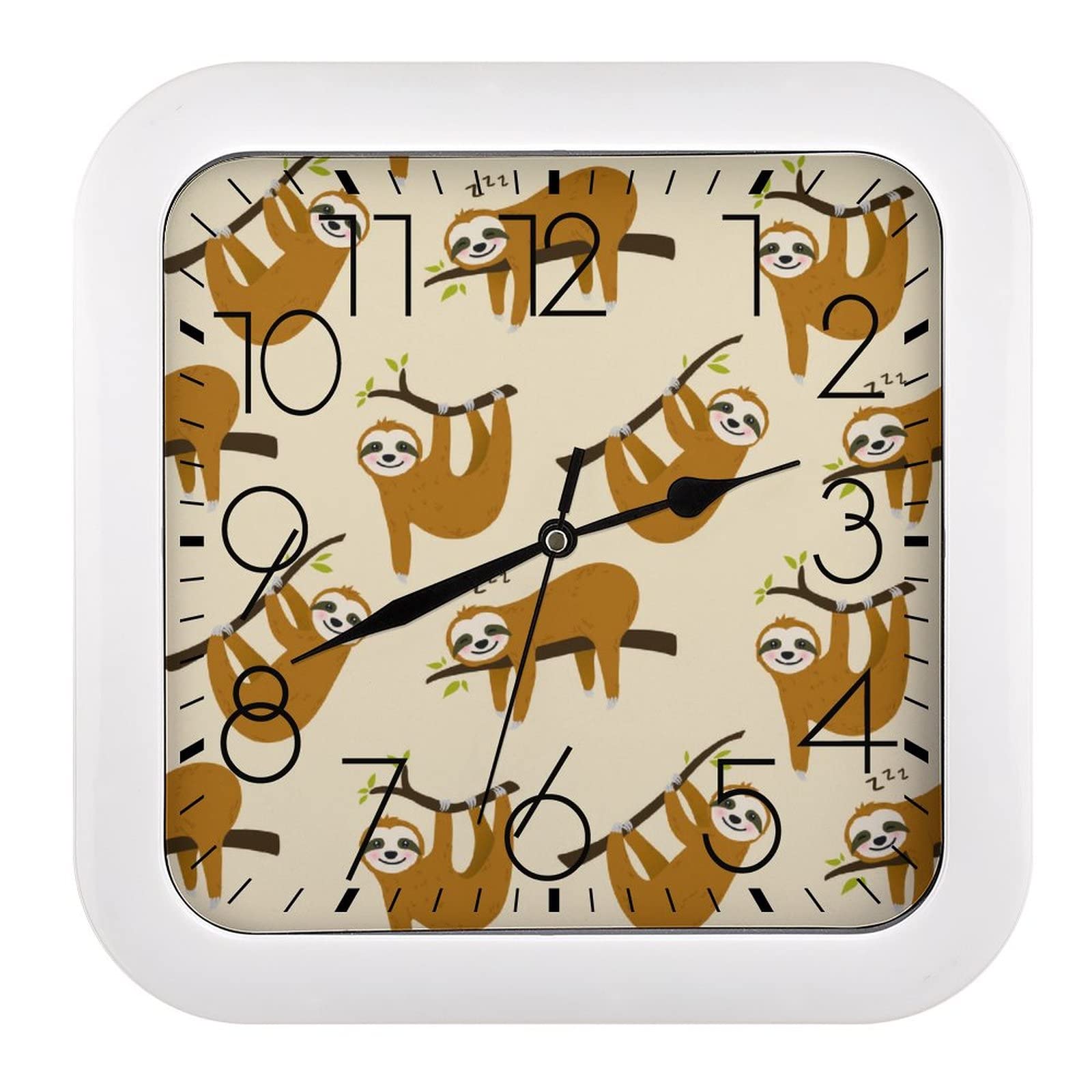 Horloge murale carrée grands chiffres 26x26cm déco salon cuisine
