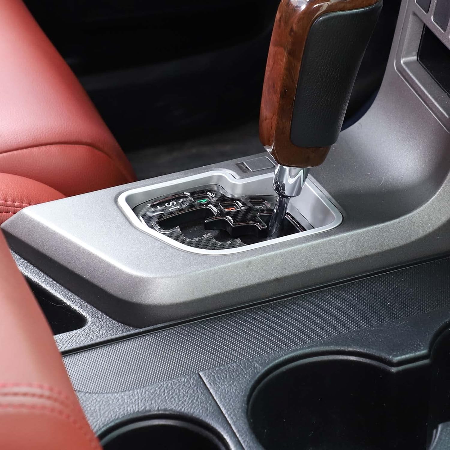 CHEAYAR Gear Shift Trim Fit for Toyota Tundra 2007-2013 Soft Carbon Fiber Gear Shift Panel Trim Cover, Gear Shifter Console Anti-Scratch Frame Cover, Interior Protection Decoration Accessories
