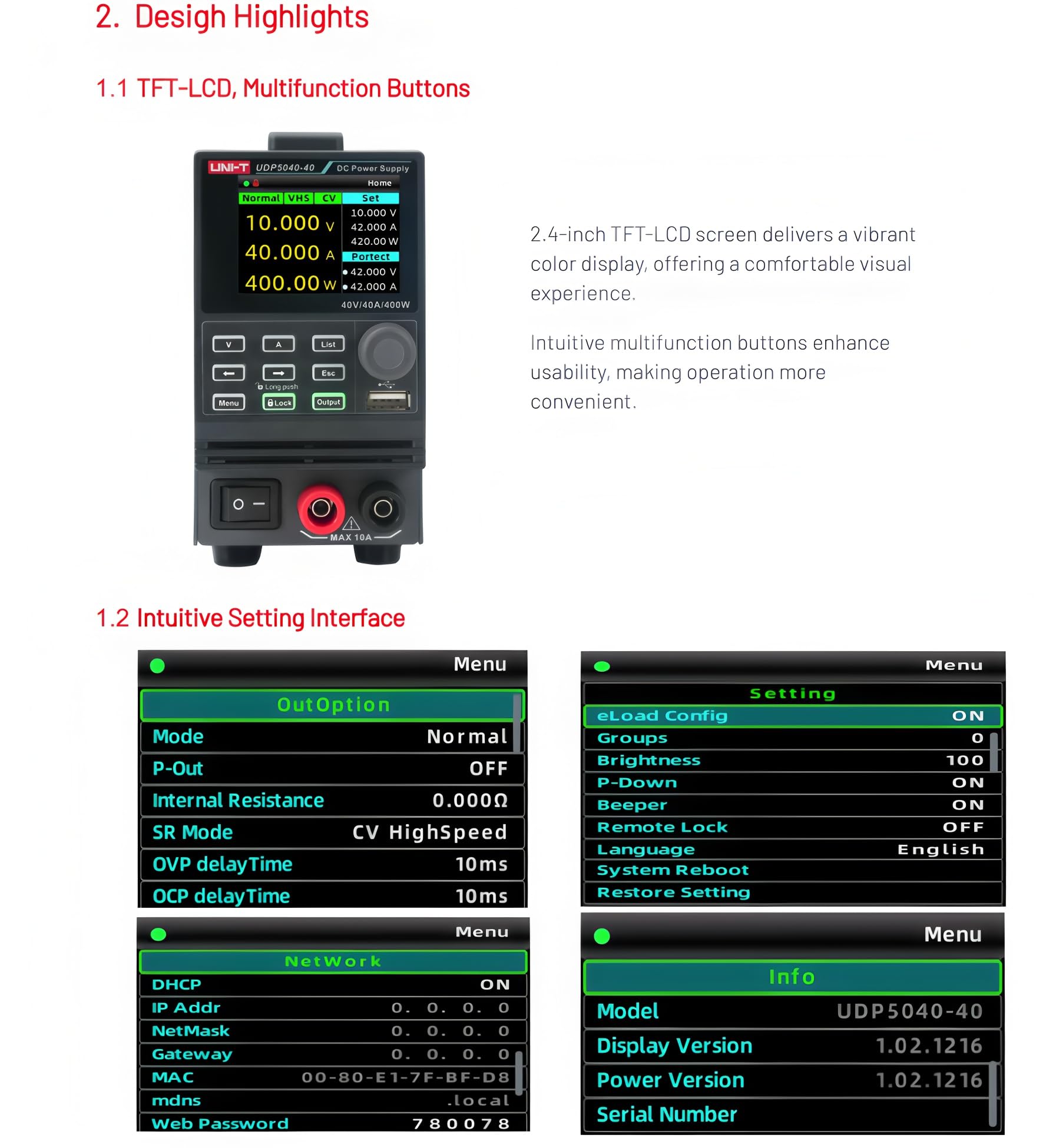 Alimentatori in corrente continua programmabili della serie UNI-T UDP5000, alimentatori in corrente continua regolabili (UDP5250-30 250V30A 2000W)