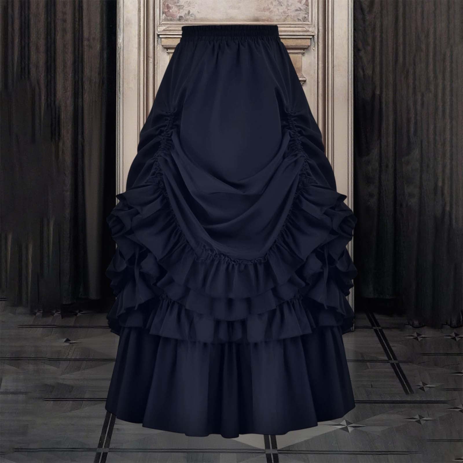 Generisch Gotycka spódnica do eleganckiego cosplayu, występy historyczne, Halloween, formalne ubranie