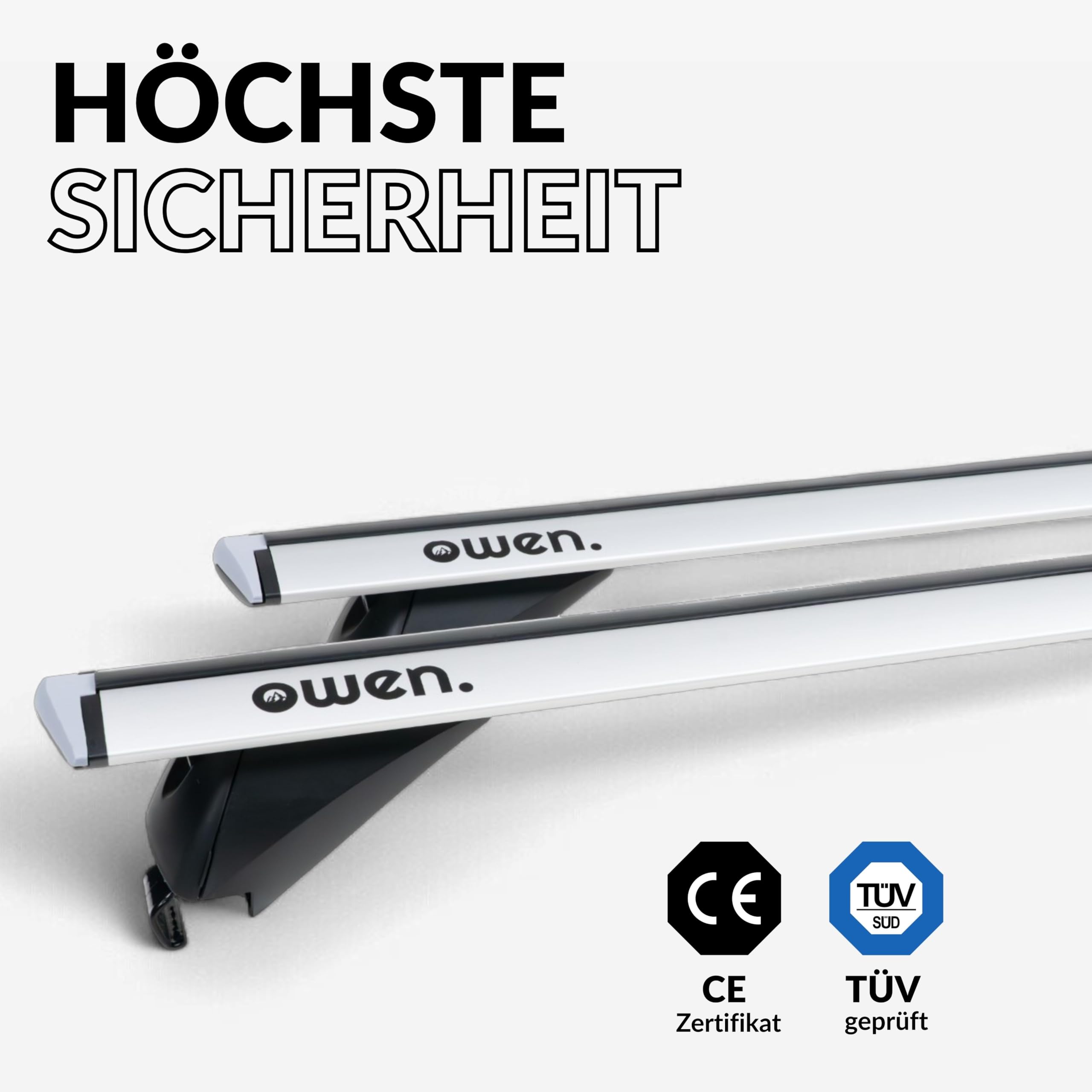 Owen 4.1 I Dakdrager Universeel 120cm I Open reling I Dakdrager 120cm van aluminium tot 90kg Universeel | T-sleuf 14 mm