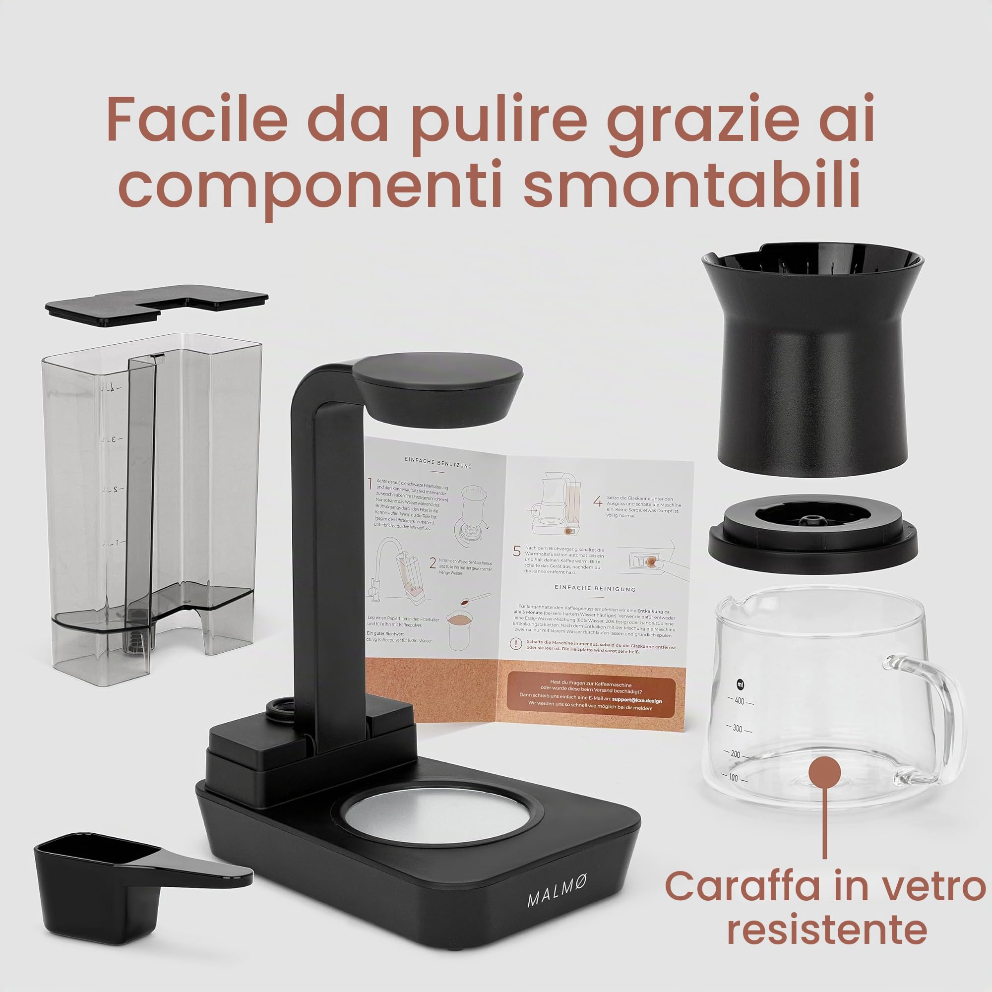 MALMØ Macchina da caffè con filtro elettrico (nero, 400 ml)