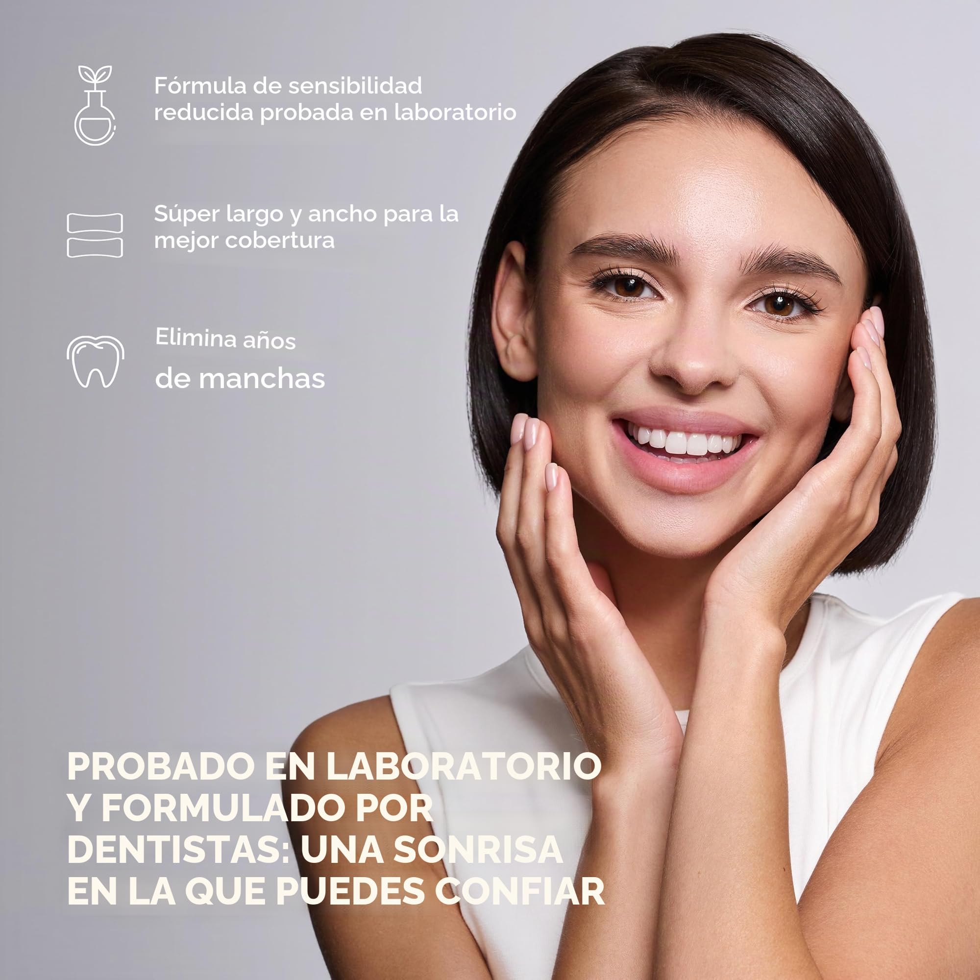 InoPro - Juego de tiras blanqueadoras para dientes naturales, 14 tratamientos: blanqueamiento para dientes sensibles, sin peróxido, bandas blancas que no dañan el esmalte, eliminación de manchas