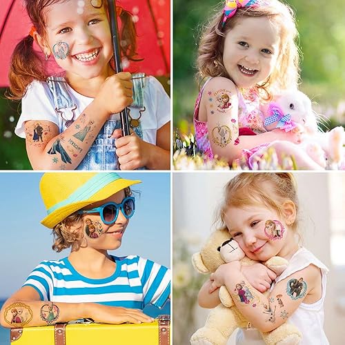 Miniatura 4 de 60 calcomanías de tatuaje temporales congeladas para fiestas de cumpleaños, regalos de fiesta de congelados, calcomanías de tatuaje falso para