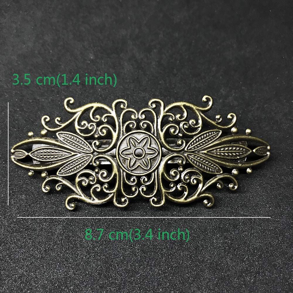 10PCS Fermagli per Capelli Laterali in Lega di Metallo Mollette antiche Porta Coda di Cavallo per Donne Ragazze Acconciatura Spessa Accessori per Capelli Accessori per Capelli - Bronzo