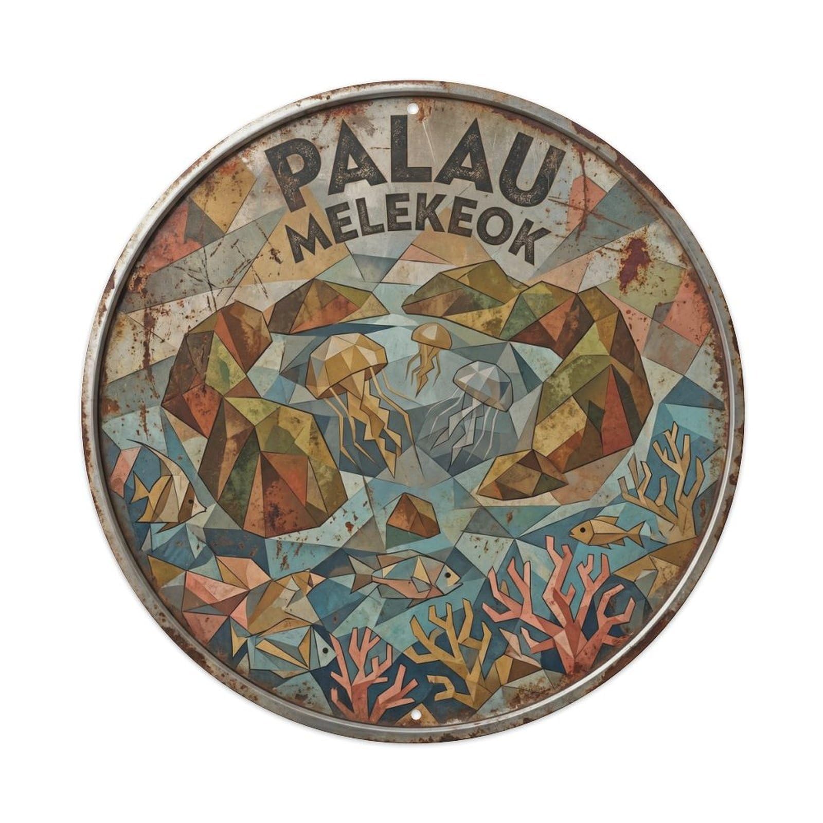Palau Melekeok Micronesia Coral Atoll Travel Metal Tin Sign