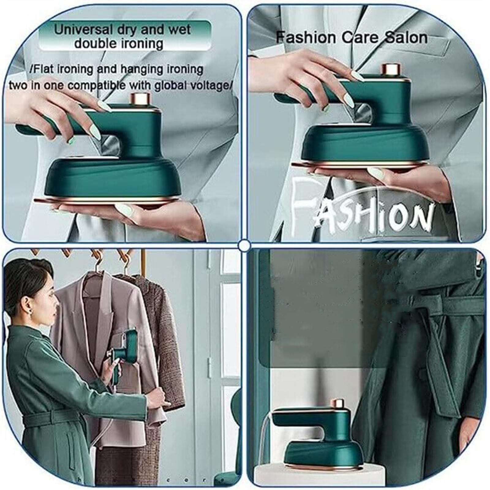 Handheld Garment Steamer, Degree Rotary Fabric Steaming Iron 5.99x3.43in Compact Water Tank, Portable Travel Iron, Clothes Steamer for Hotel Dormitory Apartment