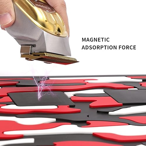 Miniatura 2 de Alfombrillas magnéticas para peluquería, antideslizantes, de goma flexible, para peluquería, herramientas de silicona resistentes al calor,