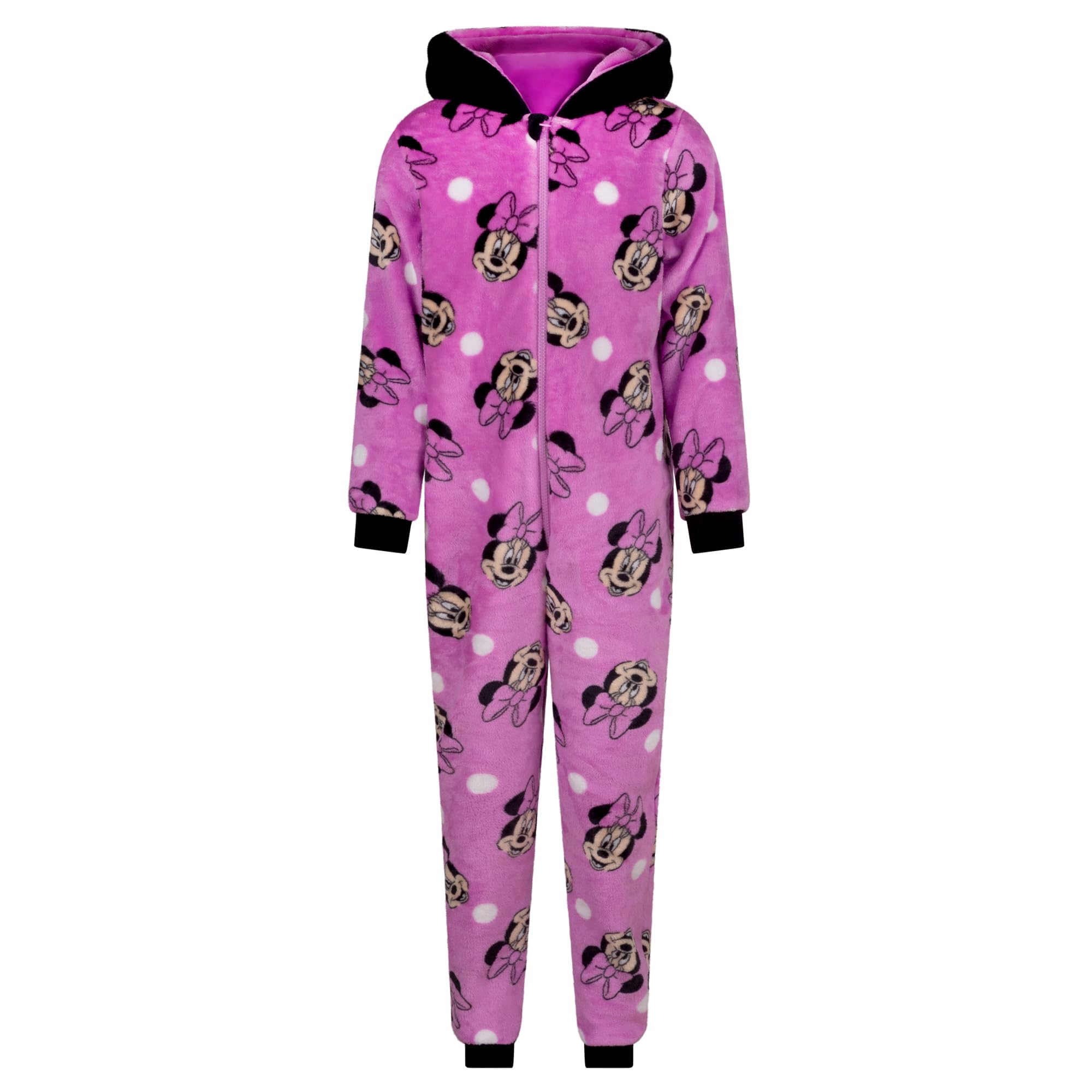 Disney Girls Pink Minnie Mouse Fleece 100% Polyester Onesie With Hood For 18-24 Months: 92Cm,
