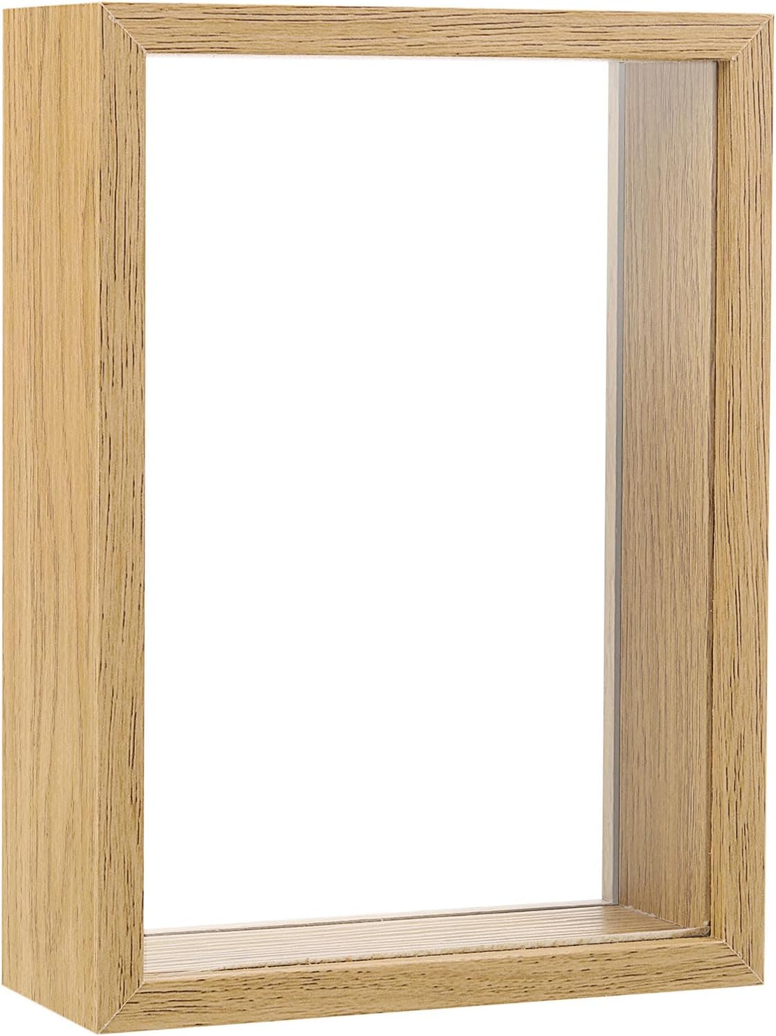 PATIKIL 8x10 Wooden Dried Flower Photo Frame, Double Sided Acrylic Dried Flowers Display Stand Decorative Floating Photo Frame for DIY Handicrafts Specimens, White