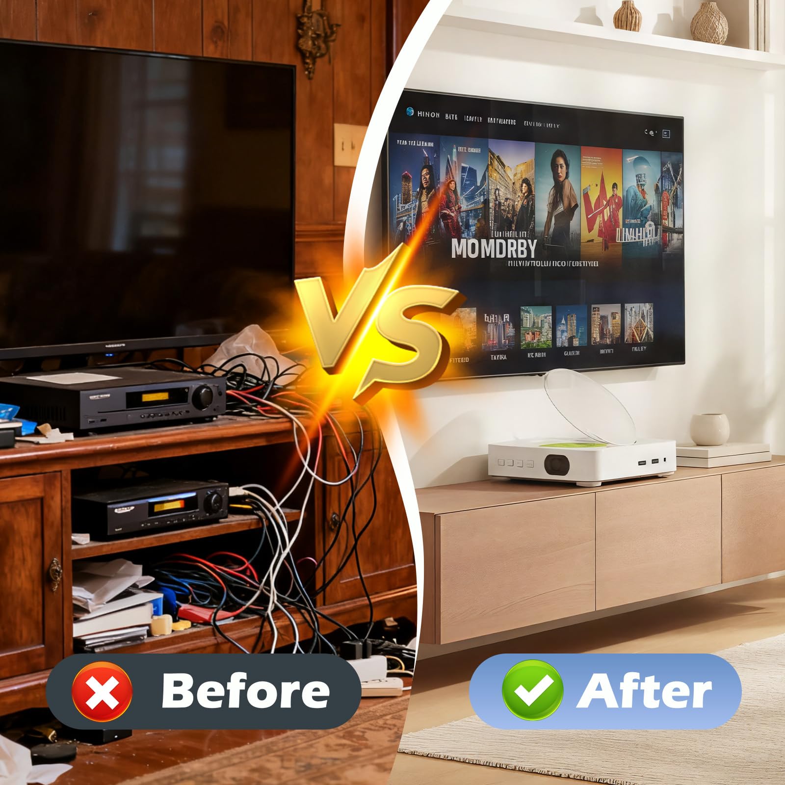 Lettore DVD per TV e Lettore CD con Bluetooth Lettore DVD | Lettore DVD/CD Portatile con cavo HDMI e AV Memoria, del punto di interruzione, Altoparlante HiFi Integrato, FM Radio