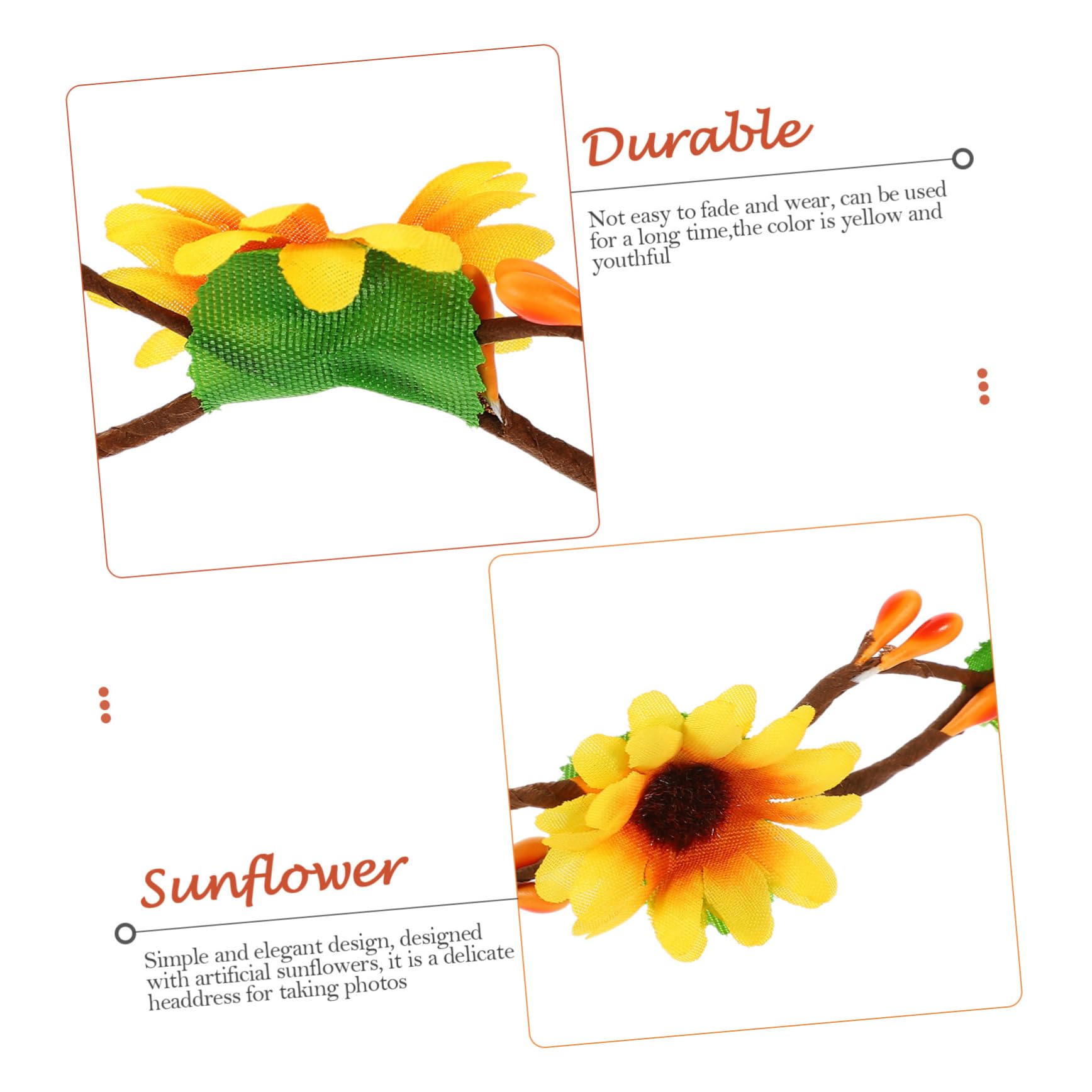 PLAFOPE Lot de 2 Bandeaux Tournesol en Tissu et Nylon Ruban Réglable, Coiffe Élégante et Généreuse pour Mariée ou Demoiselle D'honneur Plage et Mariage