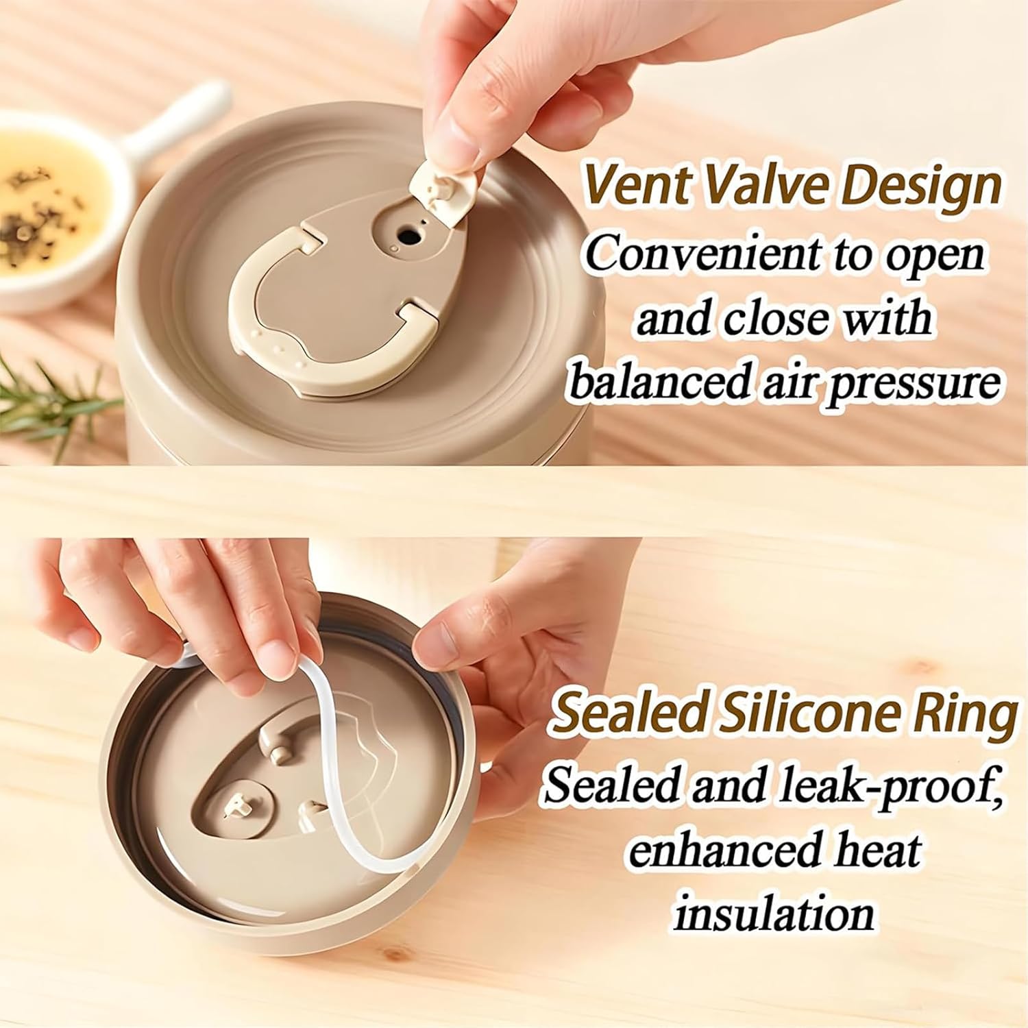 Portable Insulated Lunch Container Set, 2/3/4 Tier Separate Stackable Stainless Steel Insulated Lunch Box with Insulated Lunchs Bag & Cutlery Set, Leakproof Bento Box for Work Picnics (Brown, 4-Tier)