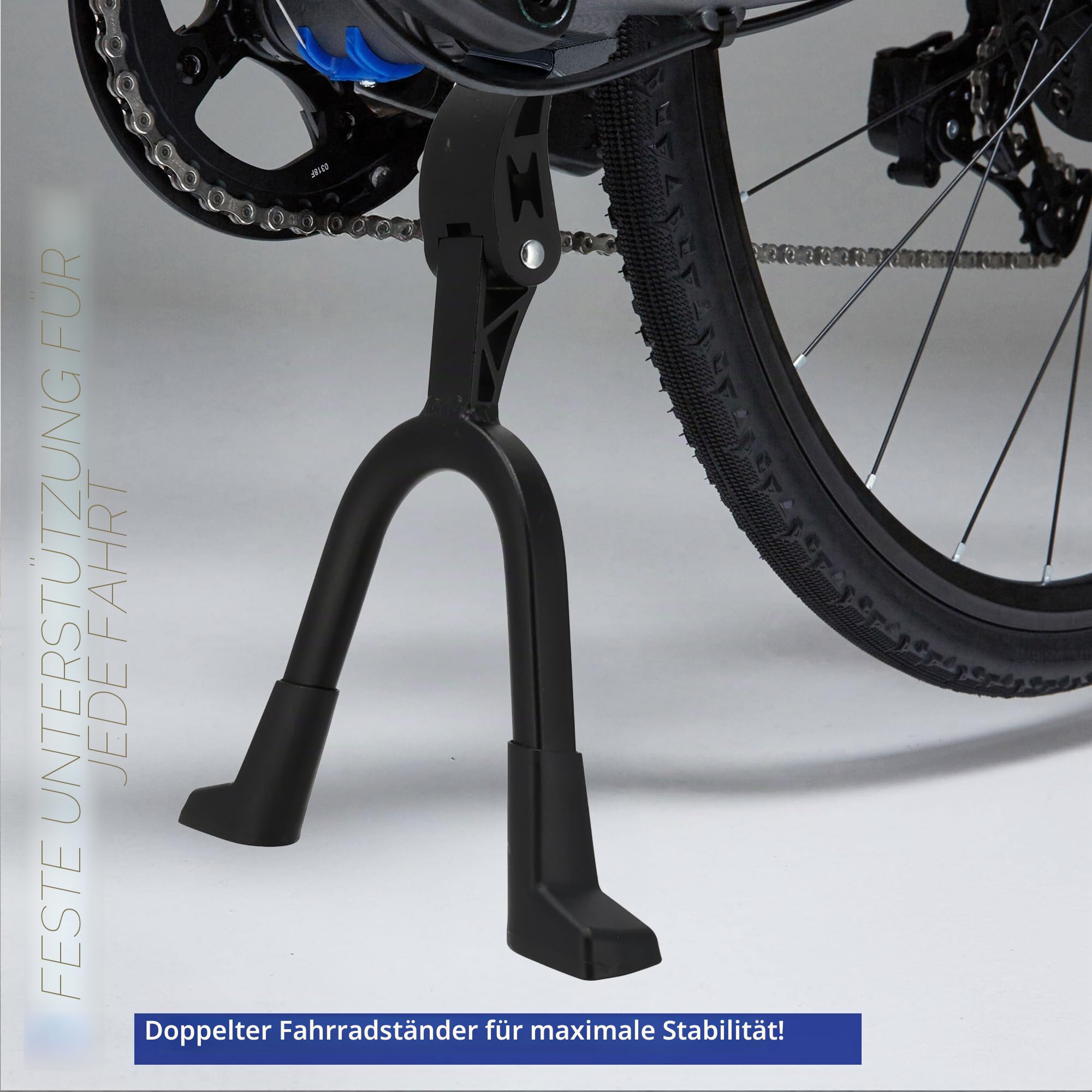 Fahrradständer Doppelbein 28 Zoll - Stabiler Zweibeinständer für E-Bikes & Transporträder | Universal & Extra Stark | Mittelständer für Mutter Fahrrad & Schwere Fahrräder
