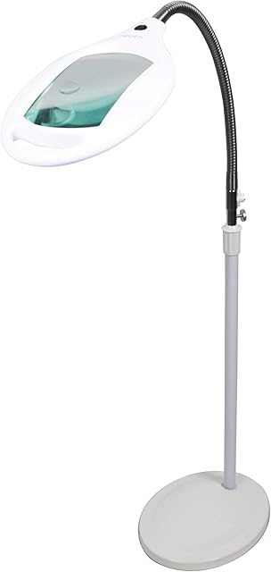 Neatfi Elite HD XL Bifocals 72PCS SMD LED Super LED Magnifying Lamp with Clamp, UK Plug, 15CM Wide Lens, 5 Diopter with 12 Diopter, 6000-7000K, Nonpolar Dimming (White)