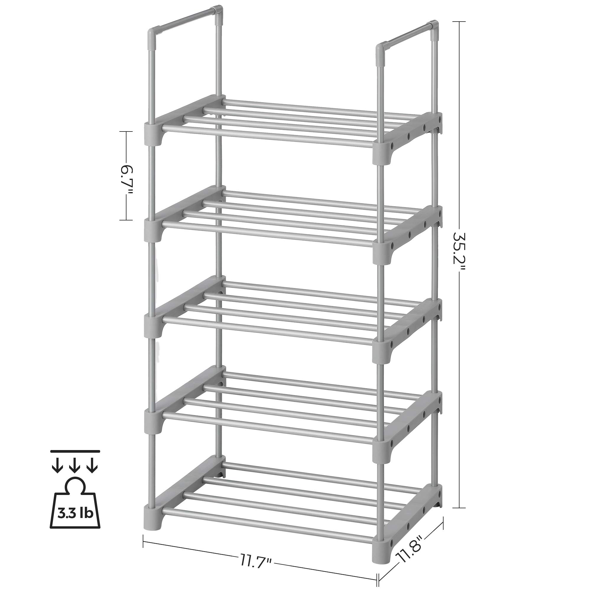 Buy SONGMICS 5 Tier Shoe Rack Set Of 2 Metal Shoe Storage Organizer