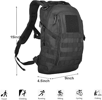 Small Tactical Backpack 12L Molle Bag Rucksack Army Daypack Military Daypack for Outdoor,Hiking