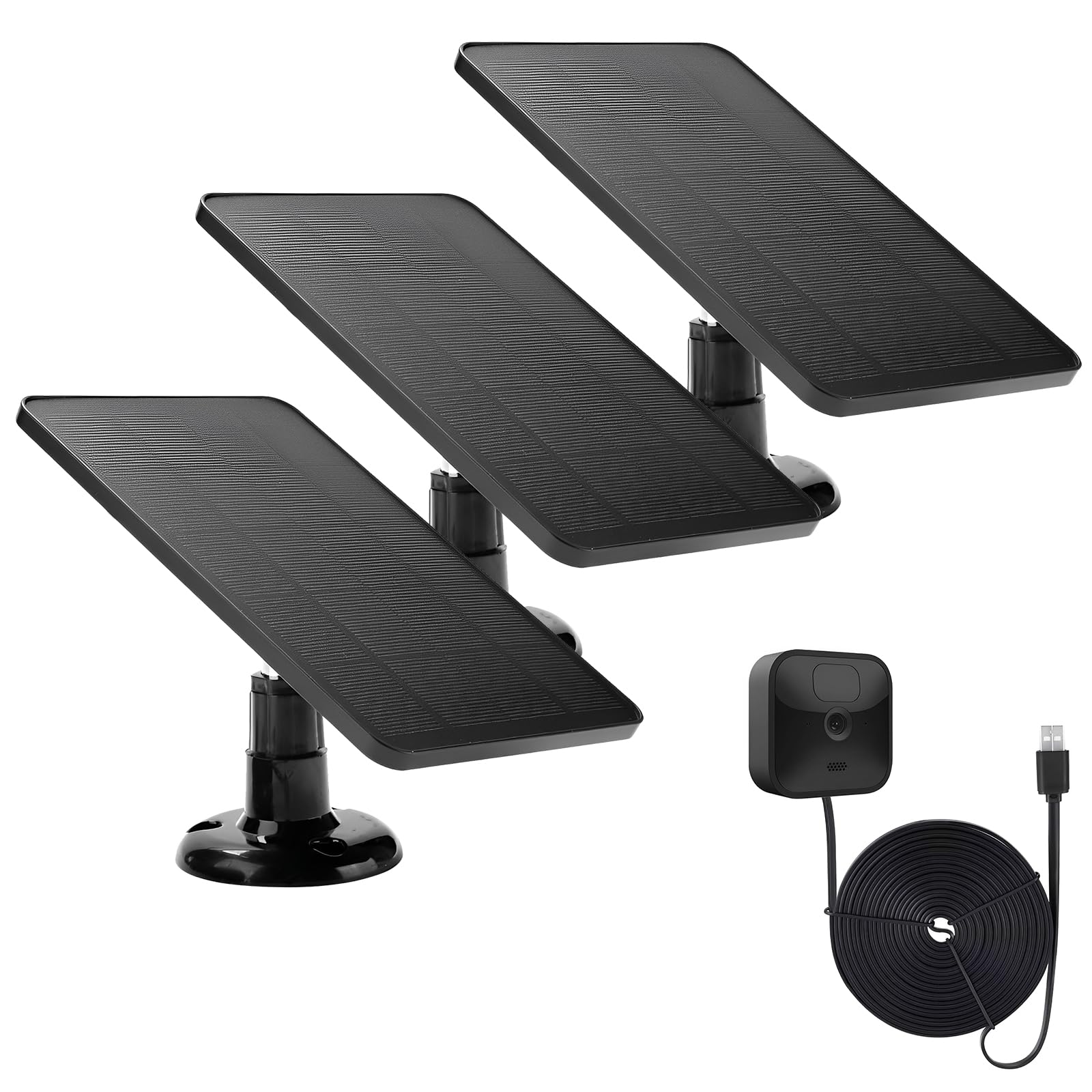 Zonnepaneel voor Blink Camera Outdoor, zonnepaneel 4W compatibel met Blink Outdoor 4 (4e generatie) camera, zonnelader voor camera met 13,12 ft outdoor voedingskabel, 360° verstelbare montage, 2 stuks
