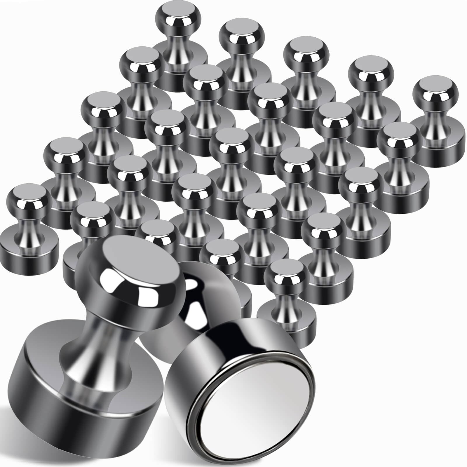 MIN CI 20Pack Fridge Magnets 12x16mm Strong Magnets for Whiteboard, Refrigerator Magnet Magnetic Push Pins Neodymium Magnet for Crafts(Bright Black)