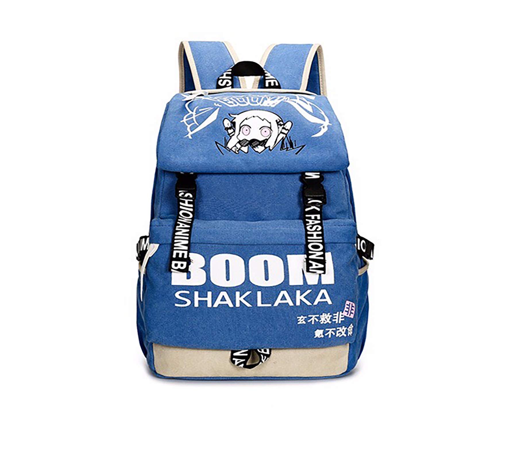 HAMIQI Anime Style Cosplay Attack on Titan Backpack Tokyo Ghoul School Bag Sword Art Online Shoulder Bag Fashion Water Wash Canvas Bag Outdoor Large Capacity Casual Backpack Laptop Bag (D)