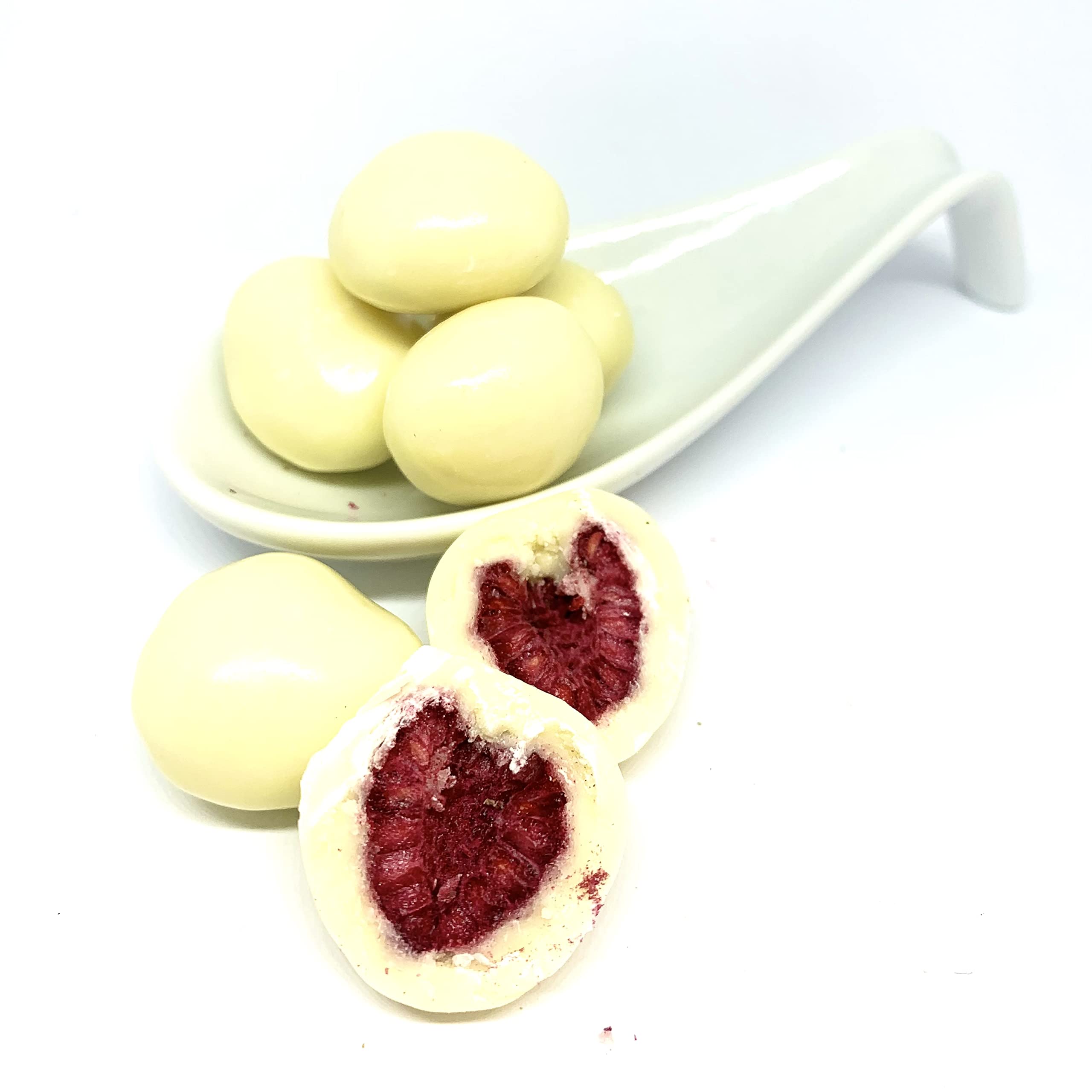 Himbeeren gefriergetrocknet in weißer Schokolade 2000