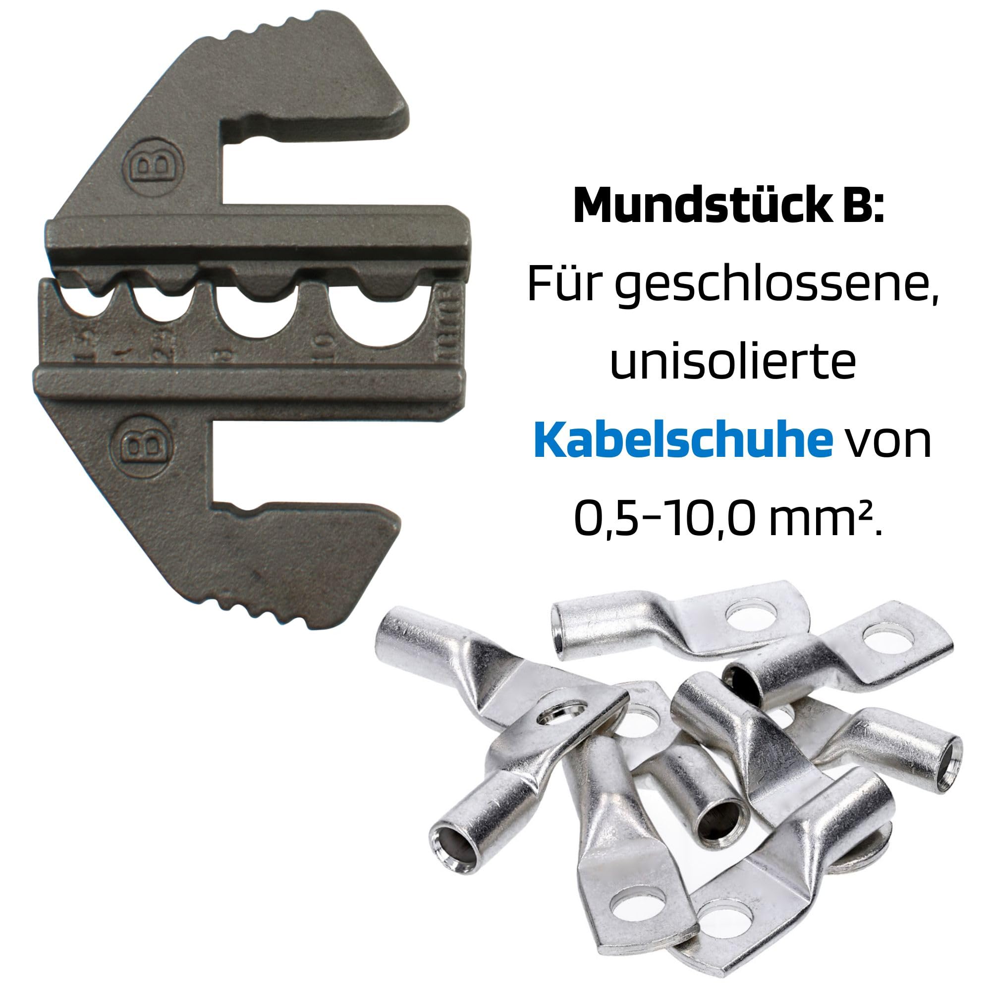SW-Stahl 42585L Kabelschuhklemmzangensatz 6-tlg. - Crimpzange mit 5 Backen | Quetschzange für isolierte und unisolierte Kabelschuhe - Aderendhülsenzange 0,5 bis 16 mm² mit praktischer Zwangssperre