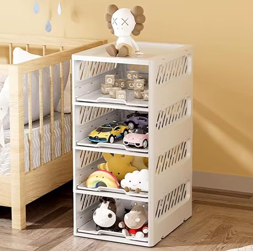 Miniatura 4 de Paquete de 5 cestas de almacenamiento apilables para cajones, organizador de armario plegable con cajón deslizante para ropa, cocina, baño y