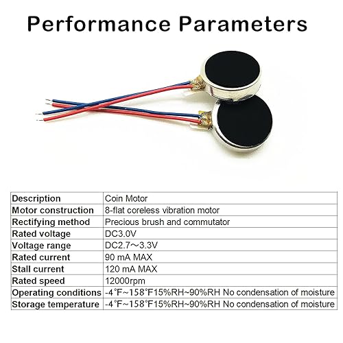 Miniatura 6 de Motor de vibración DC3V 12000rpm Mini motor de vibración para teléfono celular, reparación de dispositivos electrónicos, computadoras de una sola