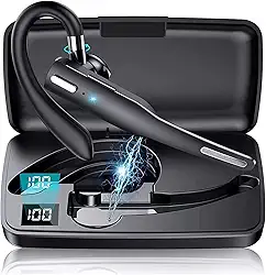 Fone de ouvido Bluetooth sem fio, viva-voz com microfone com cancelamento de ruído, até 55 horas de reprodução, adequado para uso no escritório