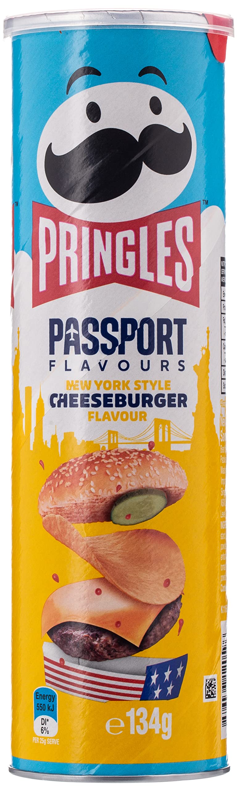 Pringles New York Style Cheeseburger Flavour Savoury Snack 134G