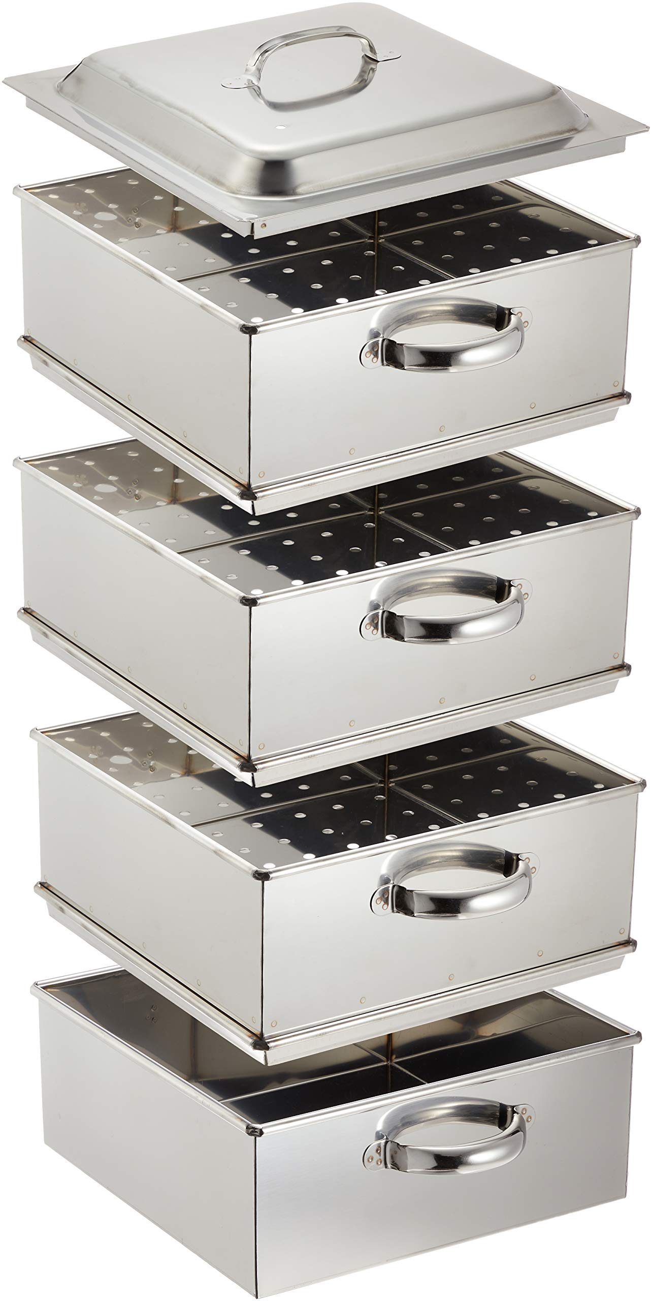 業務用 ステンレス 3段 角蒸し器 せいろ 30cm×30cm 調理器具